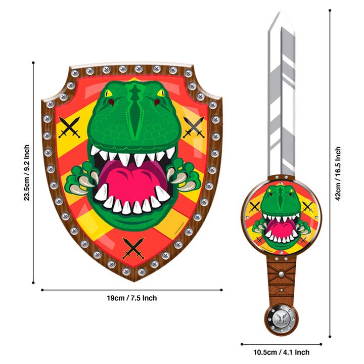 Deluxebase - Wholesale Toy Set - Kids - Animal Armouriez Foam Sword & Shield Playset - Dino