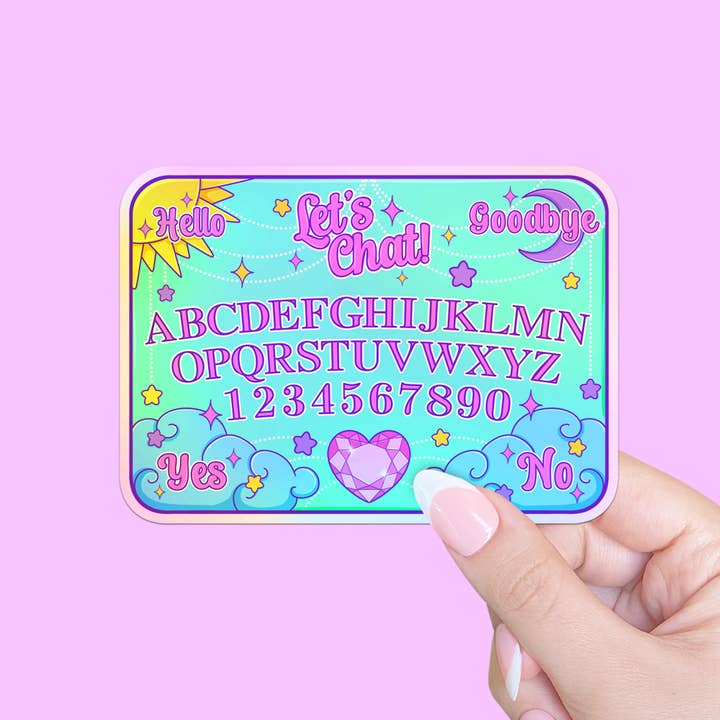 Witchy Spirit Board Ouija Cute Holographic Vinyl Sticker for wholesale by LooLooKazoo