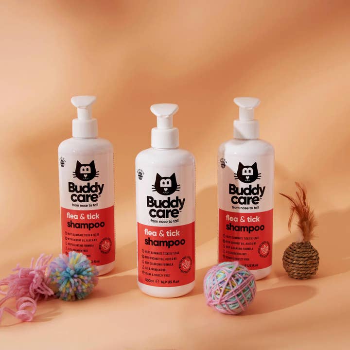 Buddycare - Wholesale Pet Shampoo - Dog - Buddycare Cat Shampoo - Flea & Tick - 500ml / 16.9 fl oz
