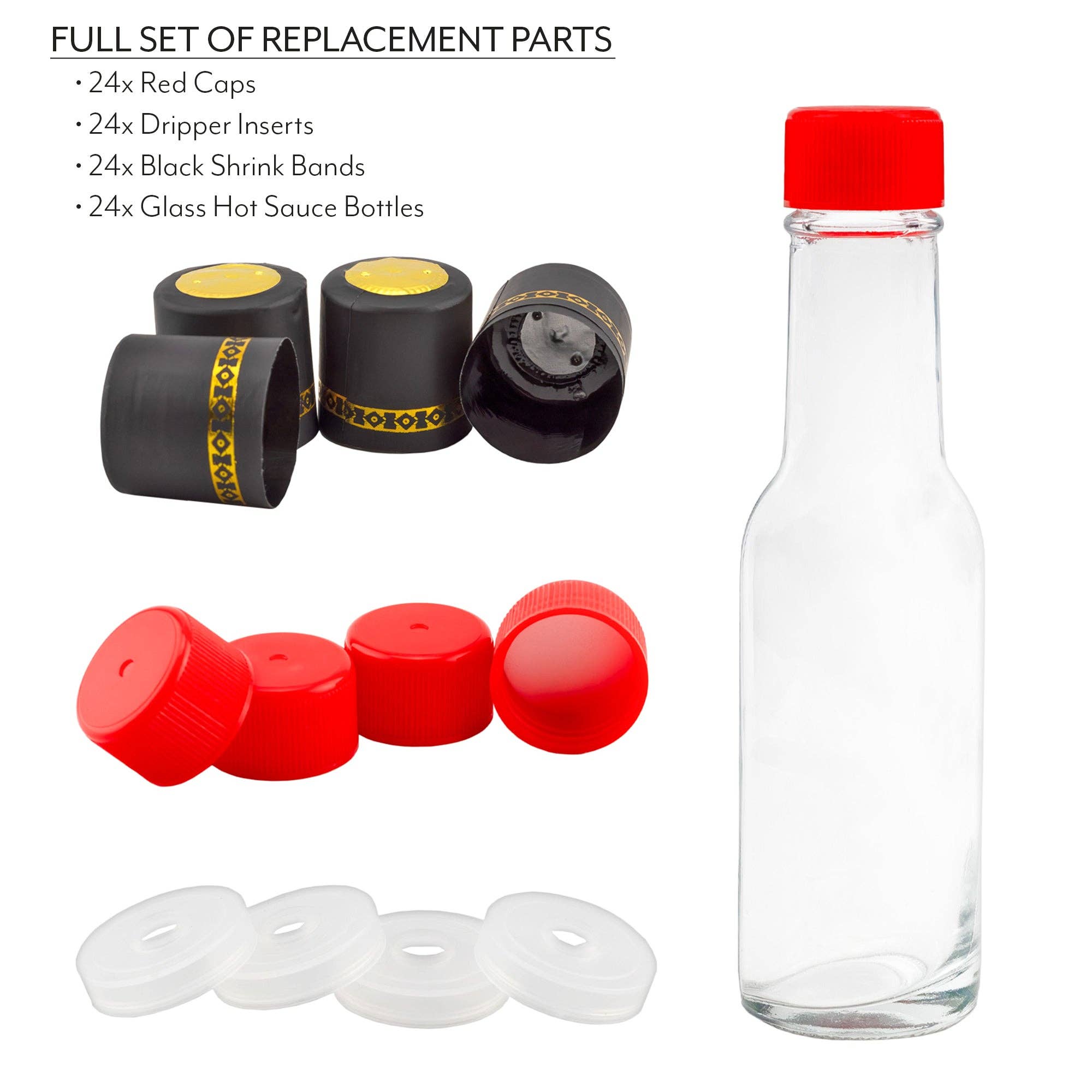 Kurated Korner - Wholesale Food Storage Container - Cornucopia 3oz Mini Hot Sauce Bottles or Replacements Parts4