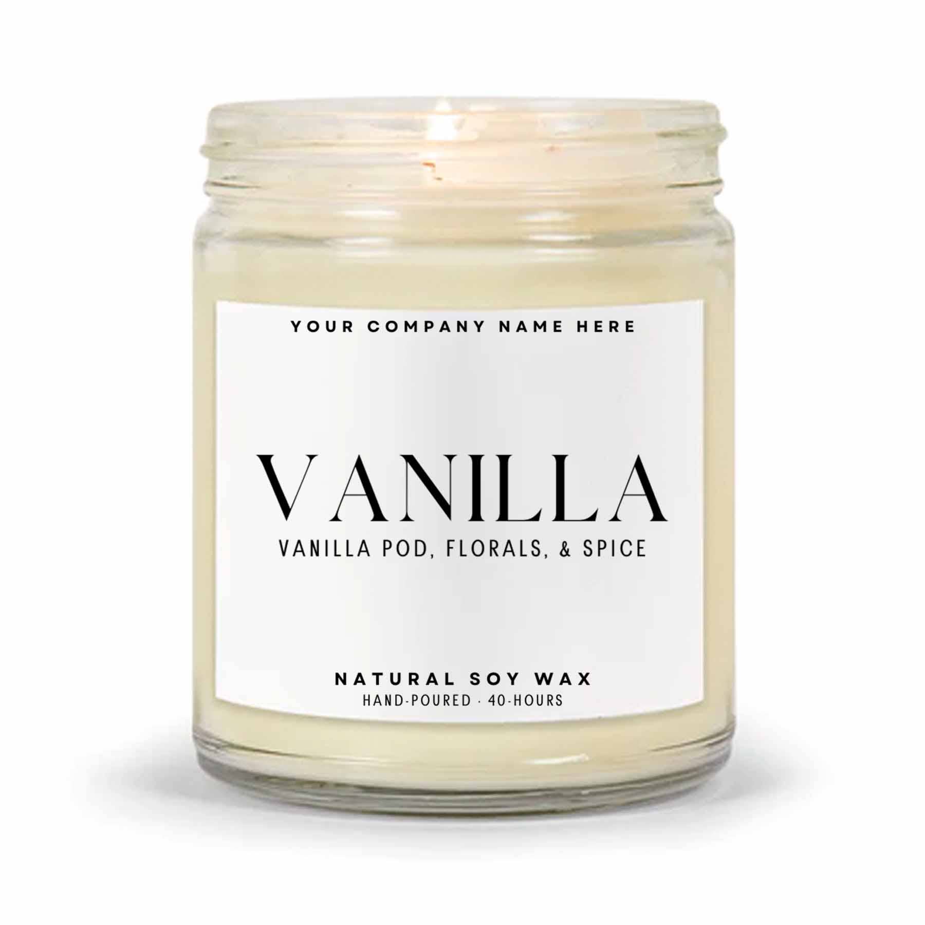 Candle Drop - Wholesale Jar/Filled Candle - Label Style 1 | Wholesale White Label Soy Candle | Clear Jar21