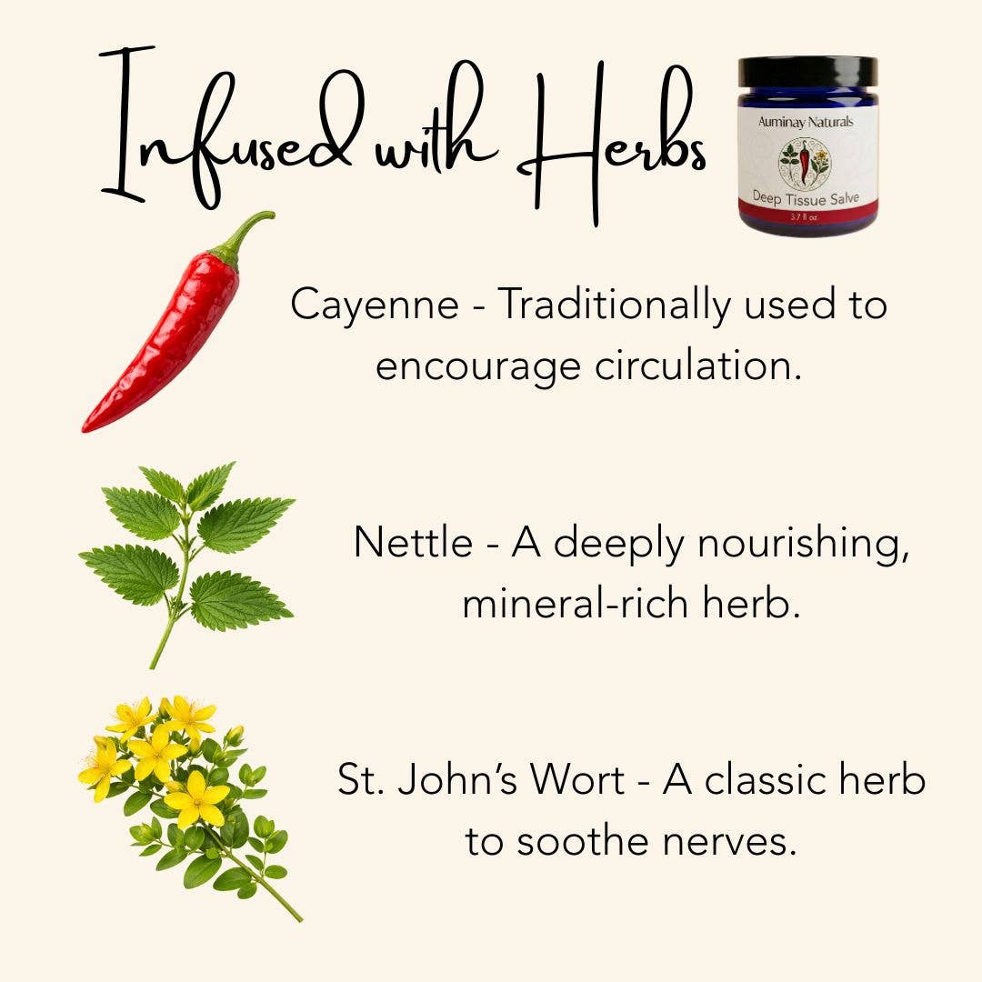 Auminay Naturals - Wholesale Healing Salve/Balm/Cream - Deep Tissue Salve – Herbal Muscle Relief (3.7 oz)3