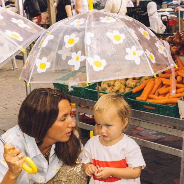 Mathilde Cabanas - Wholesale Umbrella - Kids - Transparent umbrella with white flowers for adults 🌼