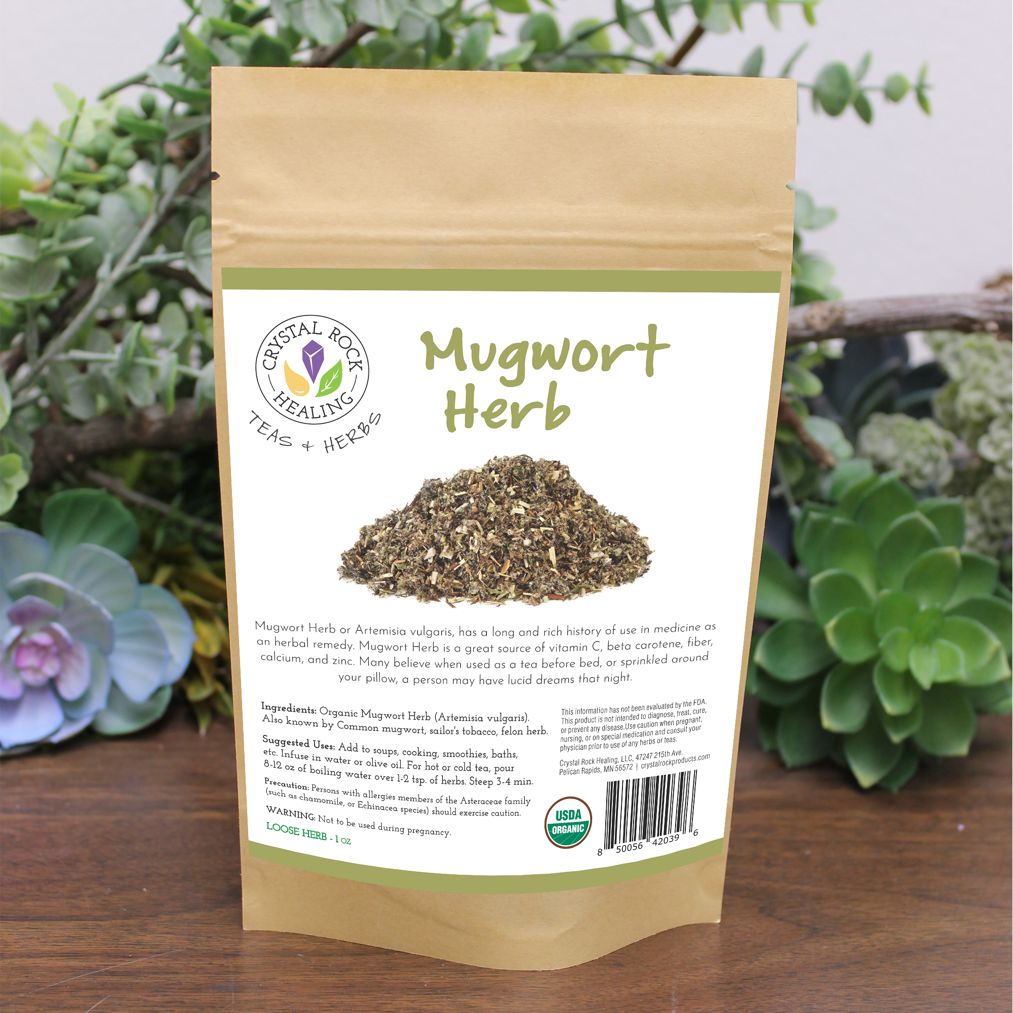 Crystal Rock Healing, LLC - Wholesale Loose Tea - Mugwort Loose Herb 1oz Organic0