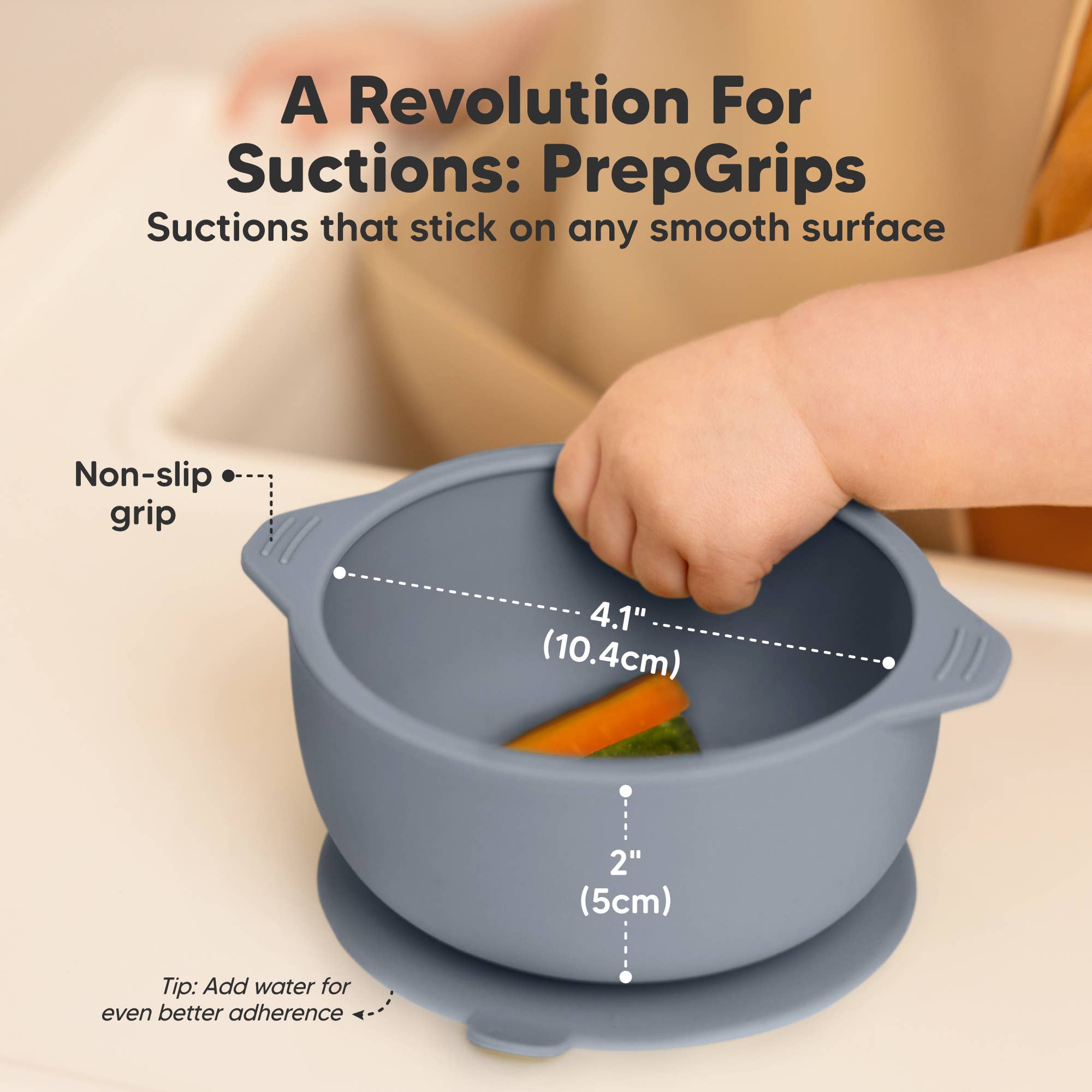 Slate 2-Pack Prep Suction Bowls with Lids, BPA-Free Baby Bowls for wholesale on Faire3