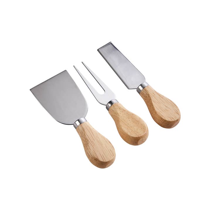 Creative Gifts International Inc. – Großhandel Käsemesser – Käsemesser-Set aus Edelstahl und Holz, 3-teilig1