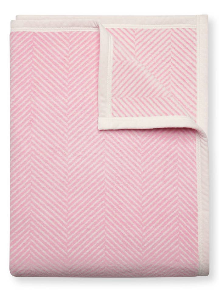 Harborview Herringbone Blush Blanket for wholesale by ChappyWrap
