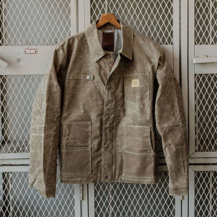 Veste de cabine avec fermeture éclair - Tan champ (Laine neuve) pour la vente par Bradley Mountain