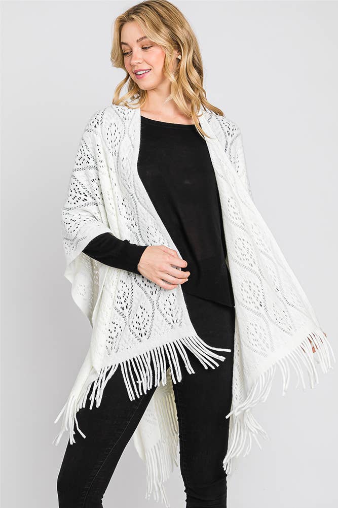 Hana - Wholesale Cardigan - Dames - Paisley Pattern Fringe Ruana8