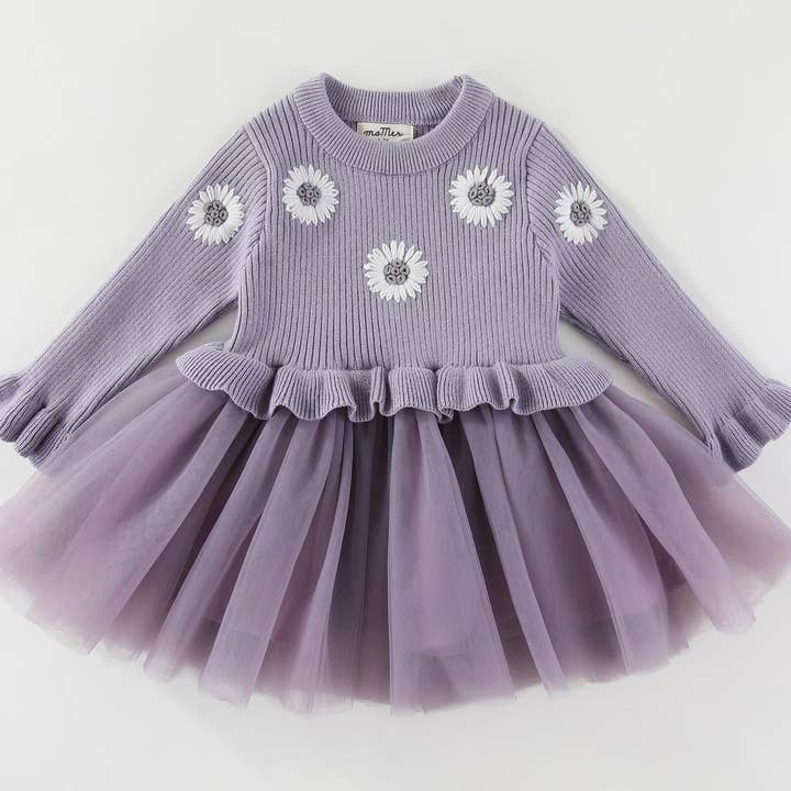 Daisy Knitted dress 100% cotton: 1-2Y, 2-3Y, 3-4Y, 4-5Y, 5Y, for wholesale by MaMer