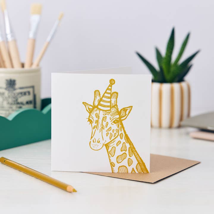 Milly Giraffe Greetings Card for wholesale by Wild Things