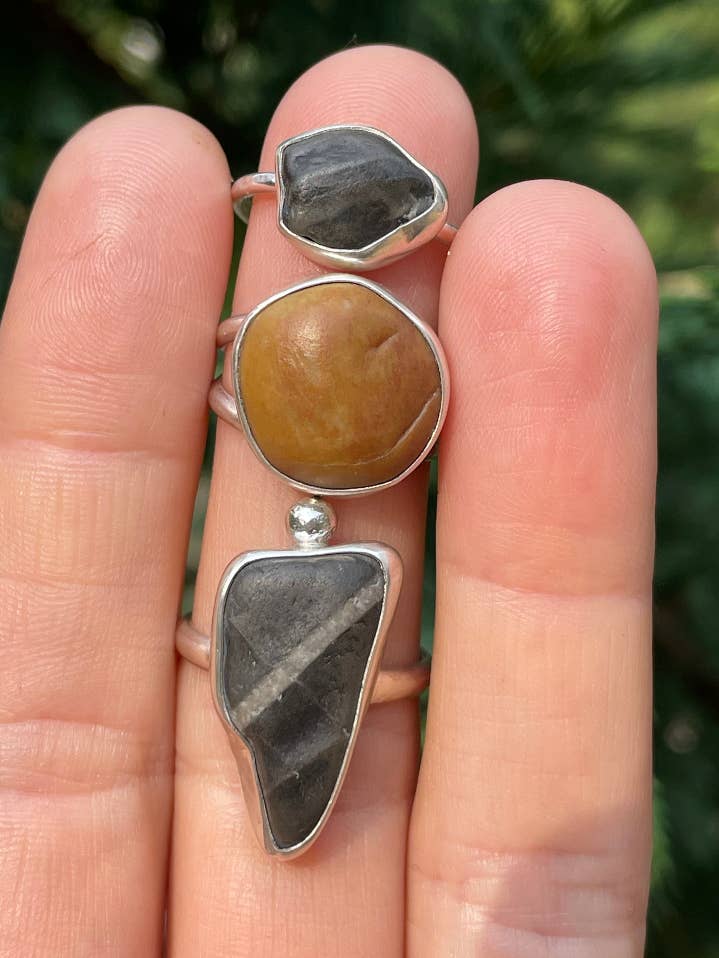 Anneaux de roche de plage de l'ouest de Washington pour la vente par Nordic Pine