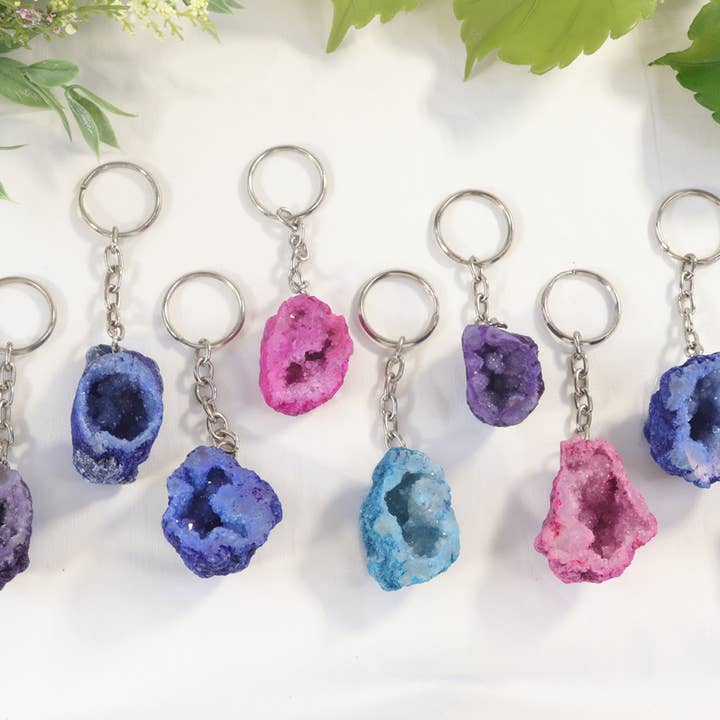 Natures Artifacts Inc - Wholesale Keychain - Unisex - Rainbow Agate Geode Key chains | Gemstone Key Chains4