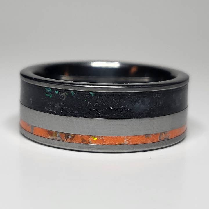 Tungsten Double Channel Opal Ring UV Glow Powder for wholesale by Natural Evolution Design