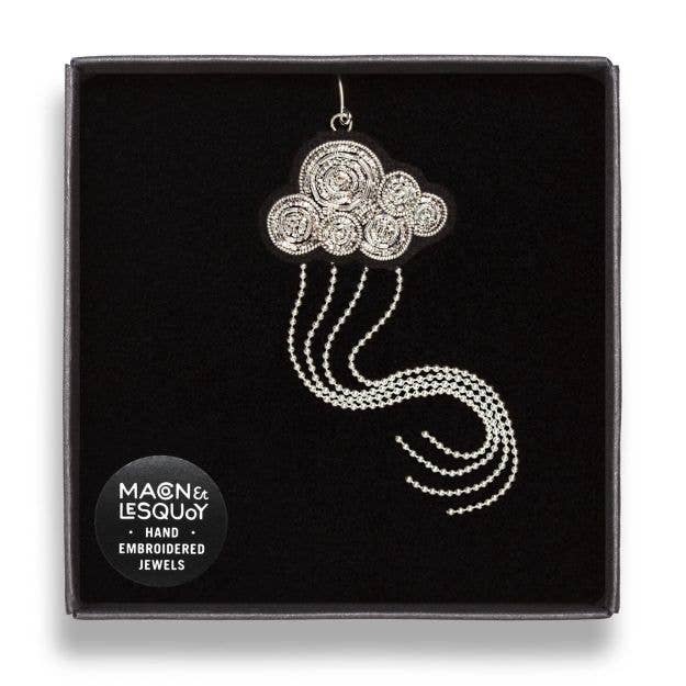 Macon & Lesquoy - Wholesale Dangle Earrings - Hand embroidered earrings - Rain2