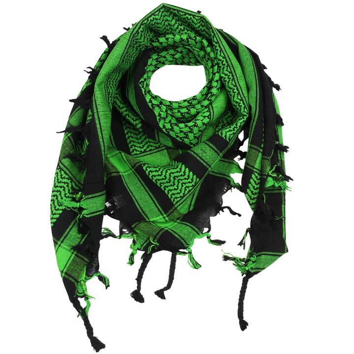 Palituch - Black - Green-Fluorescent Green - Kufiya PLO towel for wholesale by Tribal Trade GmbH