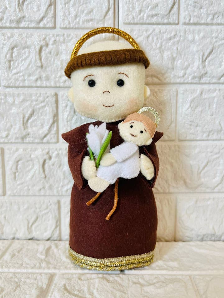 Saint Anthony ornament , saint doll, saint ornaments, baptism gift, first communion gift, confirmation gift, personalized saint doll for wholesale by Lovencomfort