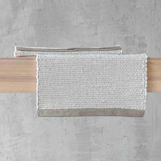 Linen Hand Woven Placemat Natural Off White Lara for wholesale by LinenMe