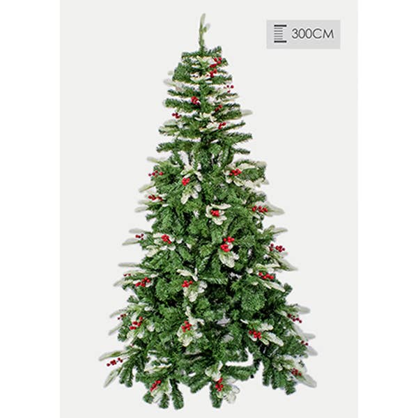 LA RUTA DE LAS IMPORTACIONES SL - Wholesale Artificial Christmas Tree - Natural green tree with snow and red berries 5 sizes4