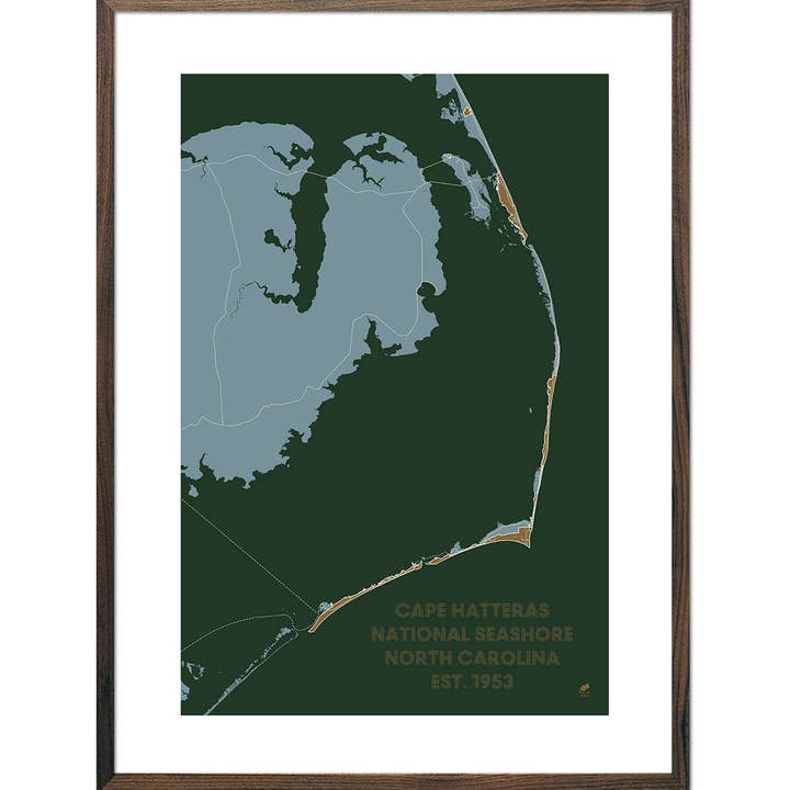 Carte du parc national du Cap Hatteras pour la vente par Muir Way