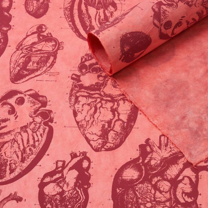 Cognitive Surplus - Wholesale Flat Wrap - Anatomical Heart Wrapping Paper (Case of 6)
