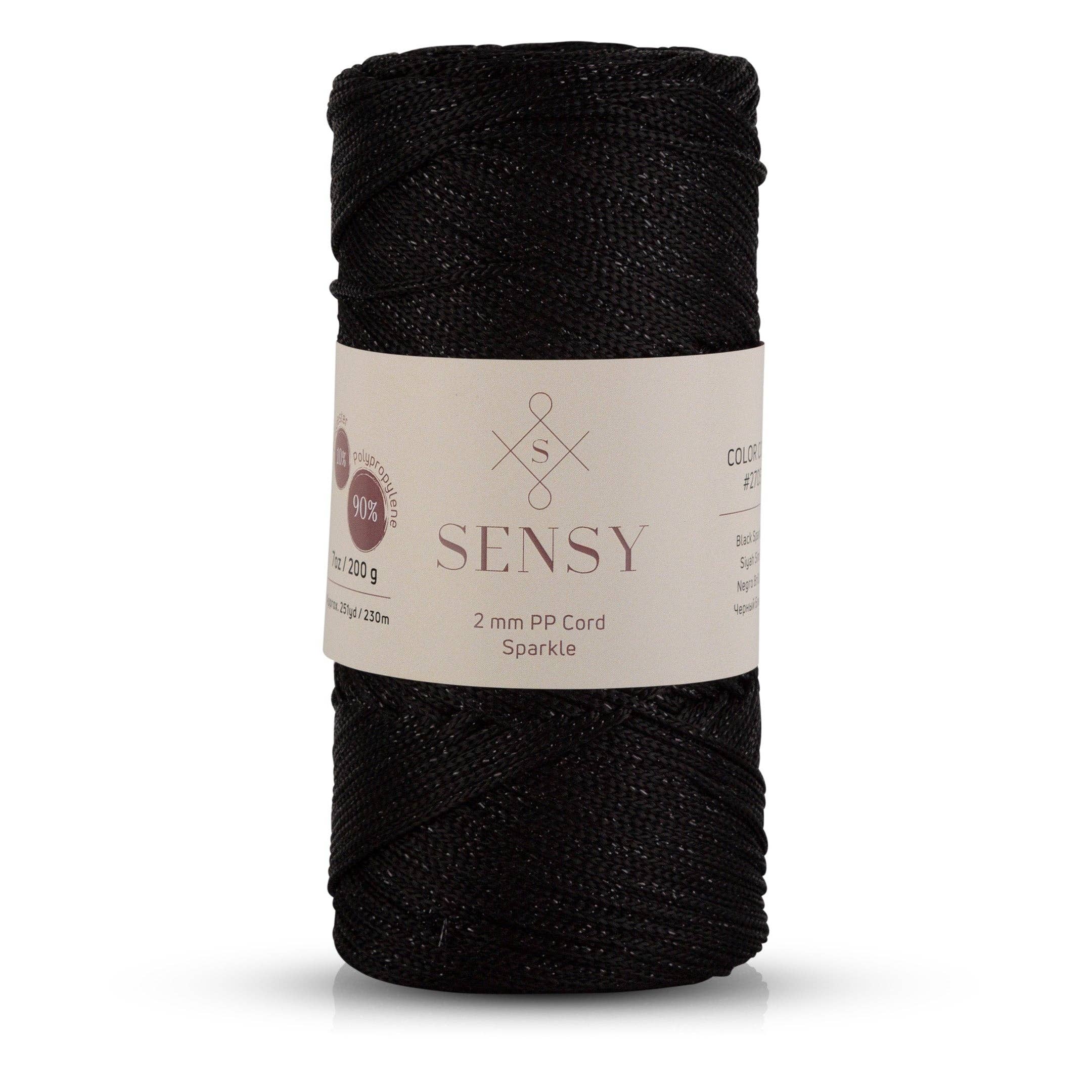 Sensy - Wholesale Yarn - Sensy Premium 2mm Sparkle - 251 yards 90% Polypropylene / 10% Polyester Macrame Cord0