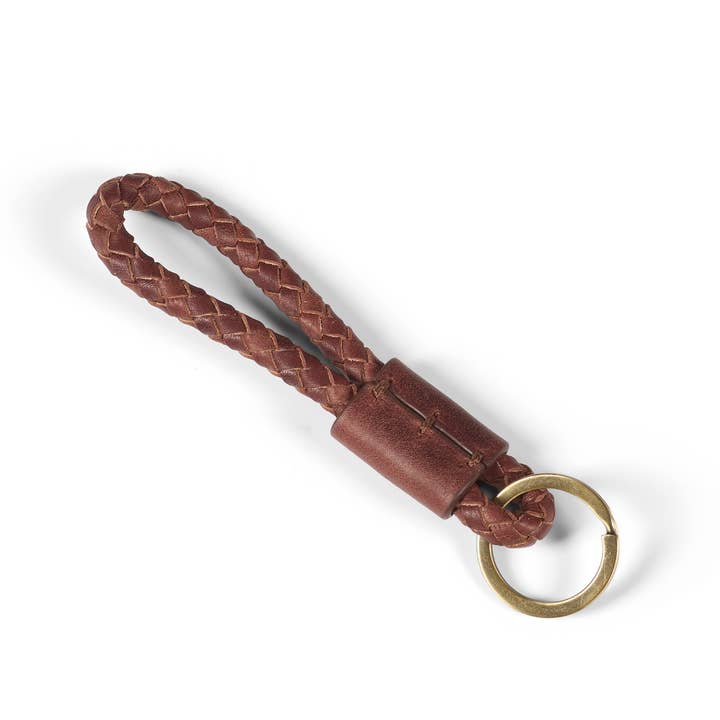 Howard London – Großhandel Schlüsselanhänger – Unisex – Geflochtene Schlüsselanhänger aus braunem Echtleder1