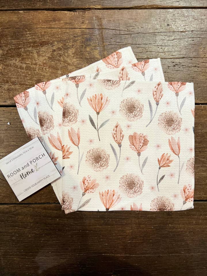 Serenity Collection Dishcloth - Cream 10"x10" (set of 3) for wholesale by ROOM and PORCH