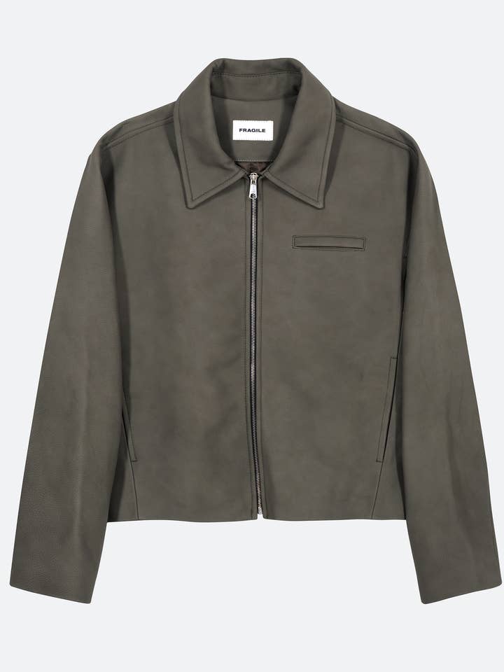 Fragile® Grå Kort Læderjakke for engroshandel hos FRGL