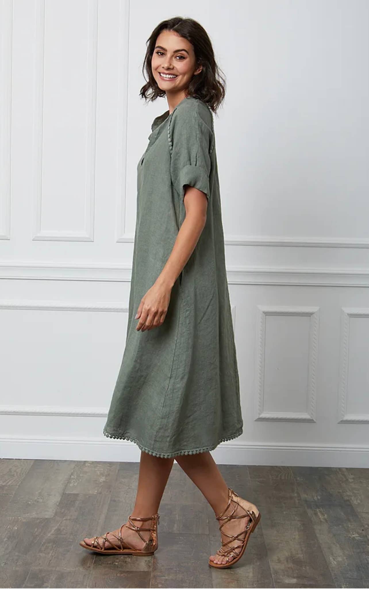 LÉA & LUC - Wholesale Dress - Women's - Long dress in 100% linen REF.716112