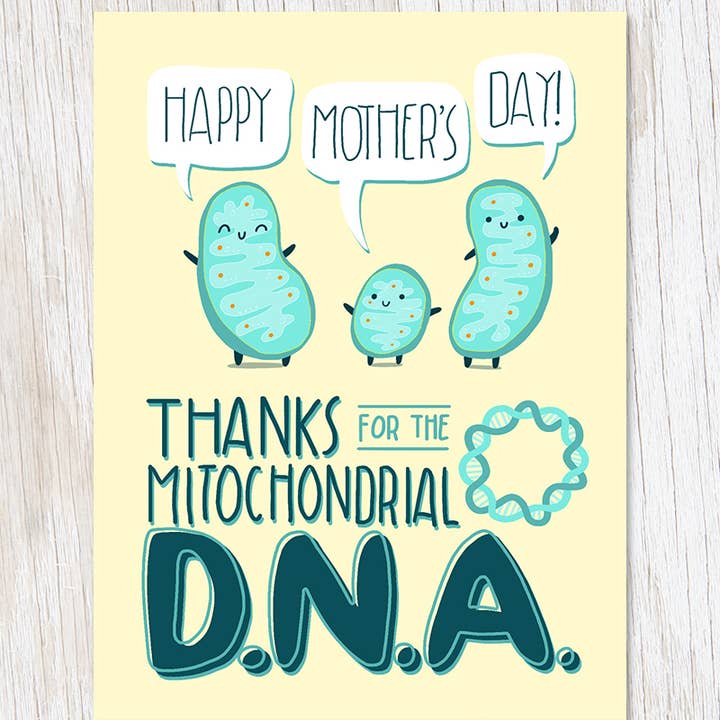 Cognitive Surplus - Wholesale Mother's Day Card - Mother's Day Mitochondrial DNA Card (Case of 6)