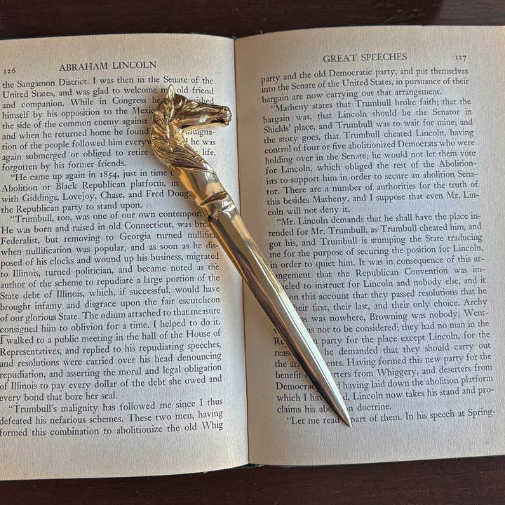 Madison Bay Co. - Historical Home Decor Reproductions - Wholesale Letter Opener - 6-1/4" Solid Polished Brass Horse Head Letter Opener