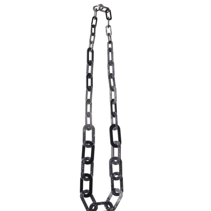 1/2"-1" ACRYLIC LINK NECKLACE "GRAY" for wholesale by BOPS WHOLESALE