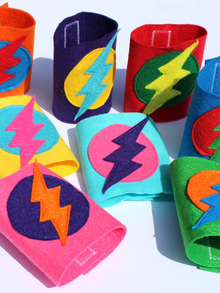Superhero Cuffs For Kids for wholesale by The Flat Of Kat