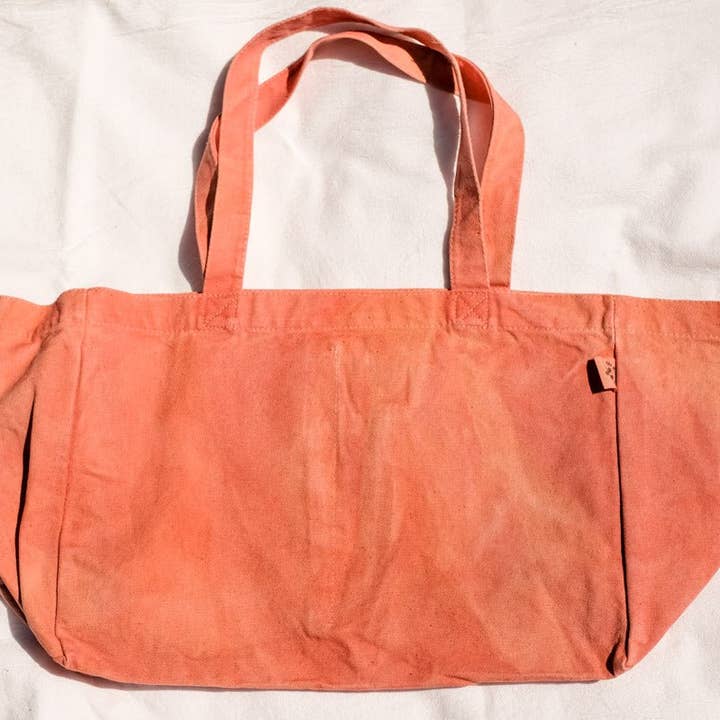 Bolso tote grande rosa Mid-Century de algodón orgánico para venta al por mayor de The Wild Bloomer