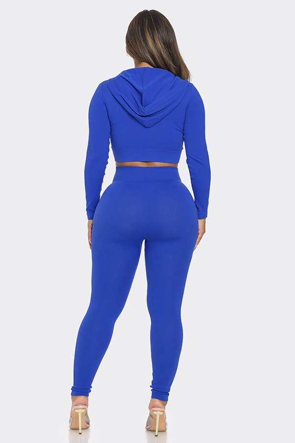 Lime All the Time – wholesale Top & pants set (NOT Loungewear) – Women's – 2 Pcs Seamless Long Sleeve Hoodie and Highwaist Legging Set3