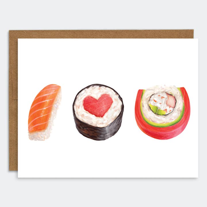 Sushi Love | Tarjeta de amor y amistad para venta al por mayor de Mudsplash Studios