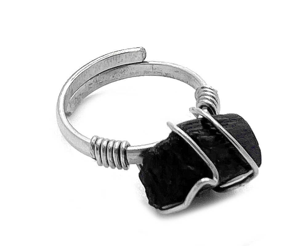 Pichincha - Wholesale Cocktail/Statement Ring - Wire Wrapped Raw Stone Adjustable Metal Ring8