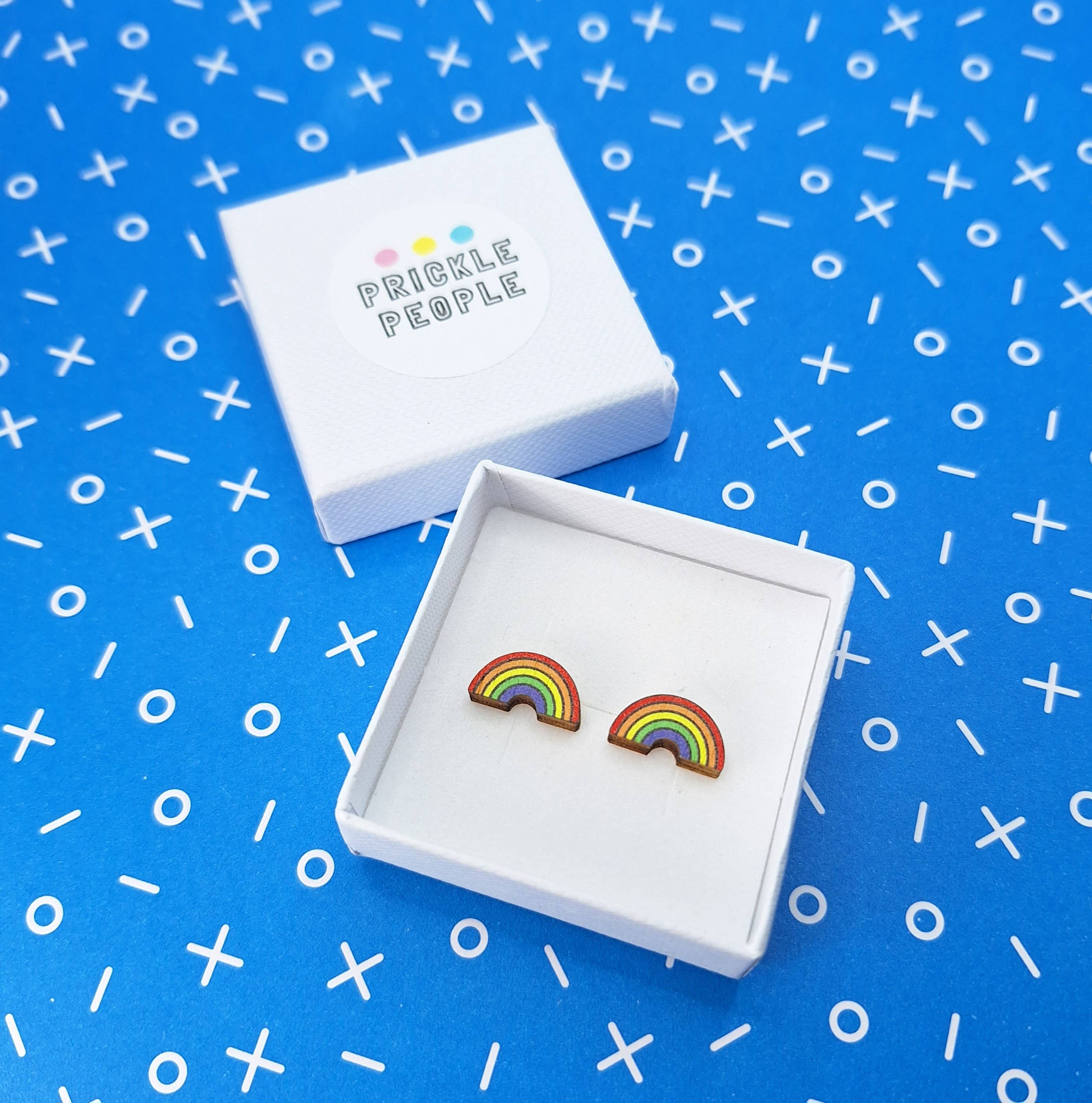 Prickle People – wholesale Stud/post earrings – Bright Rainbow Stud Earrings2