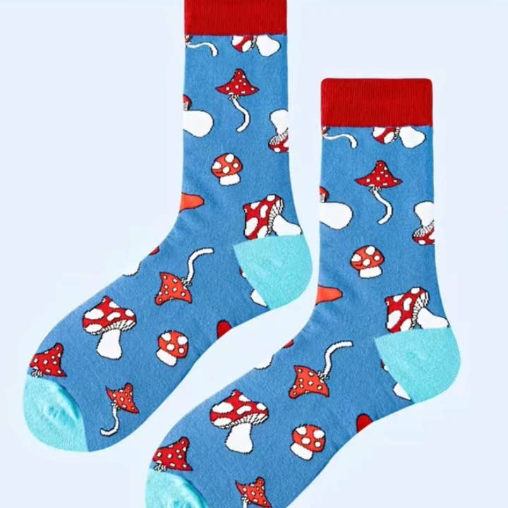 Sock Panda - Wholesale Socks - Unisex - Mushroom Pattern Socks from the Sock Panda (Adult Large - Men's Shoe Sizes 8-12)1