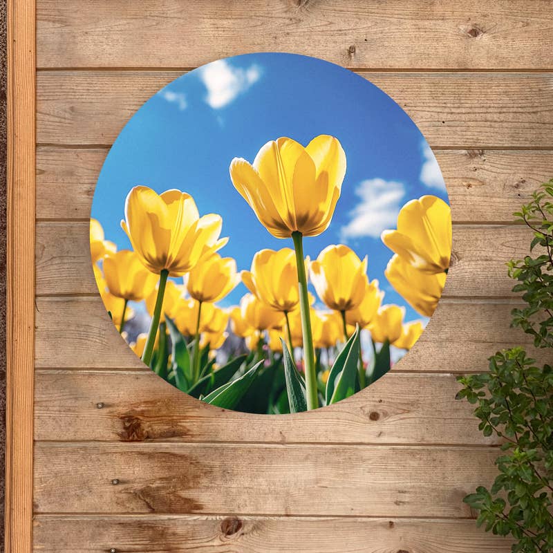 Wanderschoon - Wholesale Wall Accent - Wallcircle Yellow Tulips 3