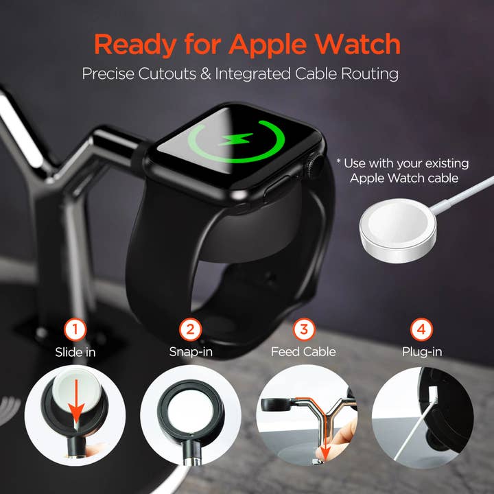 JupiterGear Home - Wholesale Charging Dock - HyperGear MaxCharge 3-in-1 MagSafe Wireless Charging Stand