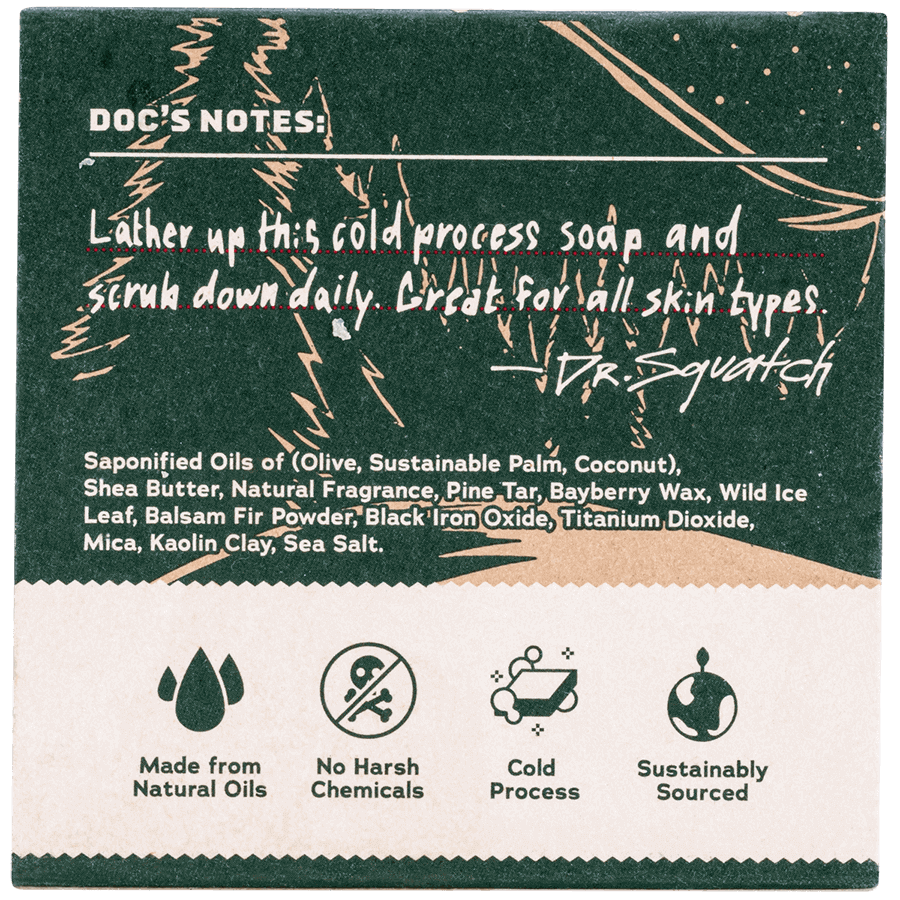 Dr. Squatch - Wholesale Bar Soap - Snowy Pine Tar Bar Soap - 6 Units1