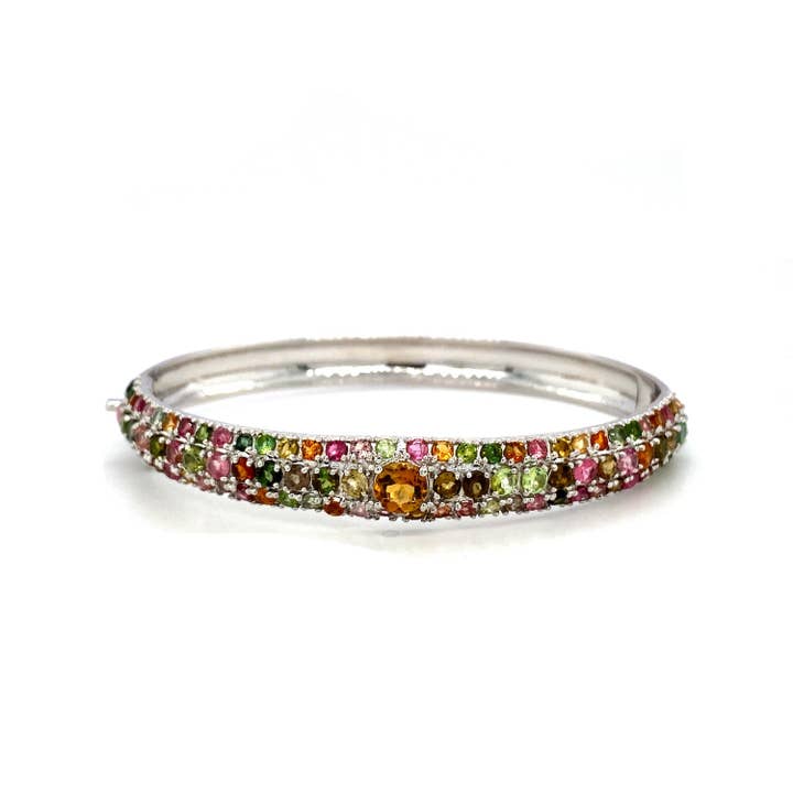 Bracelete multi-turmalina em prata esterlina 925 - KSD 41068 por atacado de Kotawala Jewels
