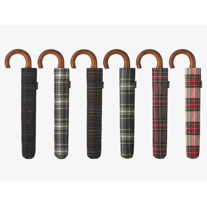 „Britse” opvouwbare paraplu zonder bovenkant | geruite print voor wholesale door Mkr International