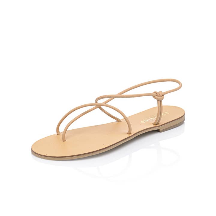 Ancientoo - Vendita all'ingrosso Sandali - Donna - Sandalo piatto artigianale Iaso Cord con pelle intrecciata