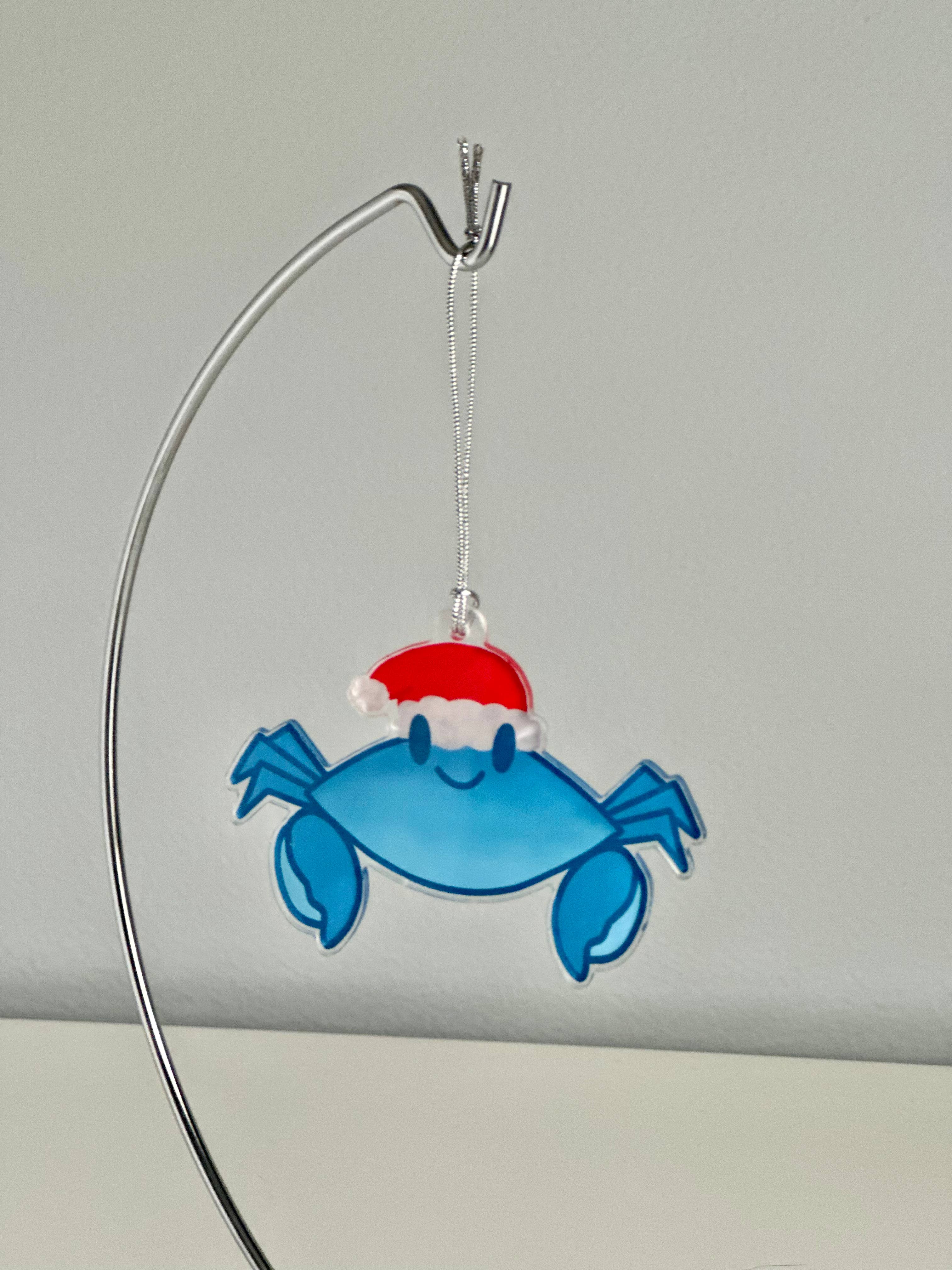 Chesapeake Charm Shop - Wholesale Ornament - Blue Crab with Santa Hat Christmas Ornament