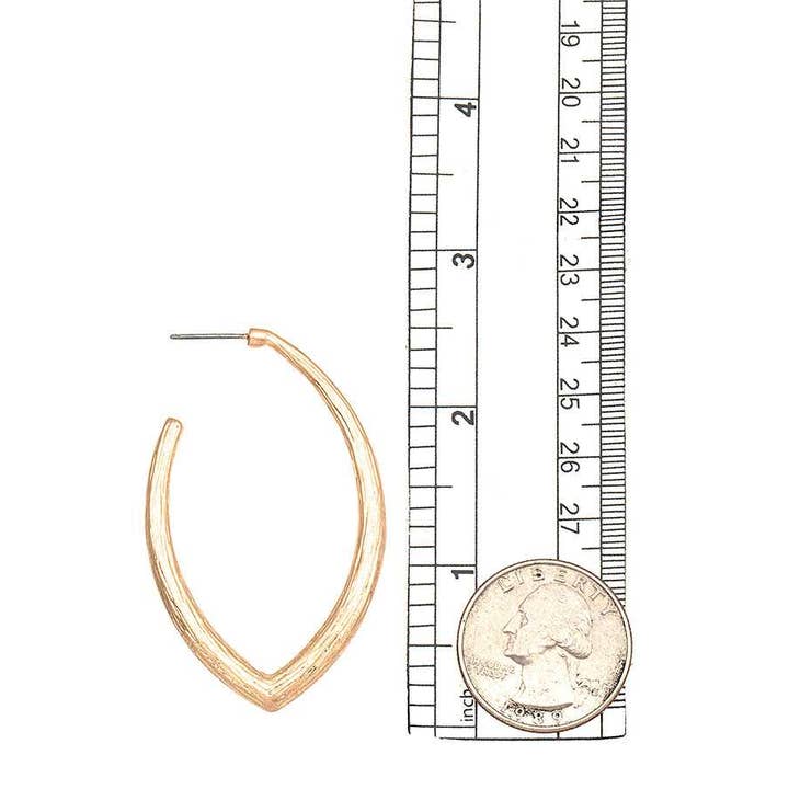 anbfashion - Wholesale Dangle Earrings - ETCHED SEMI MARQUISE DROP EARRING 5722