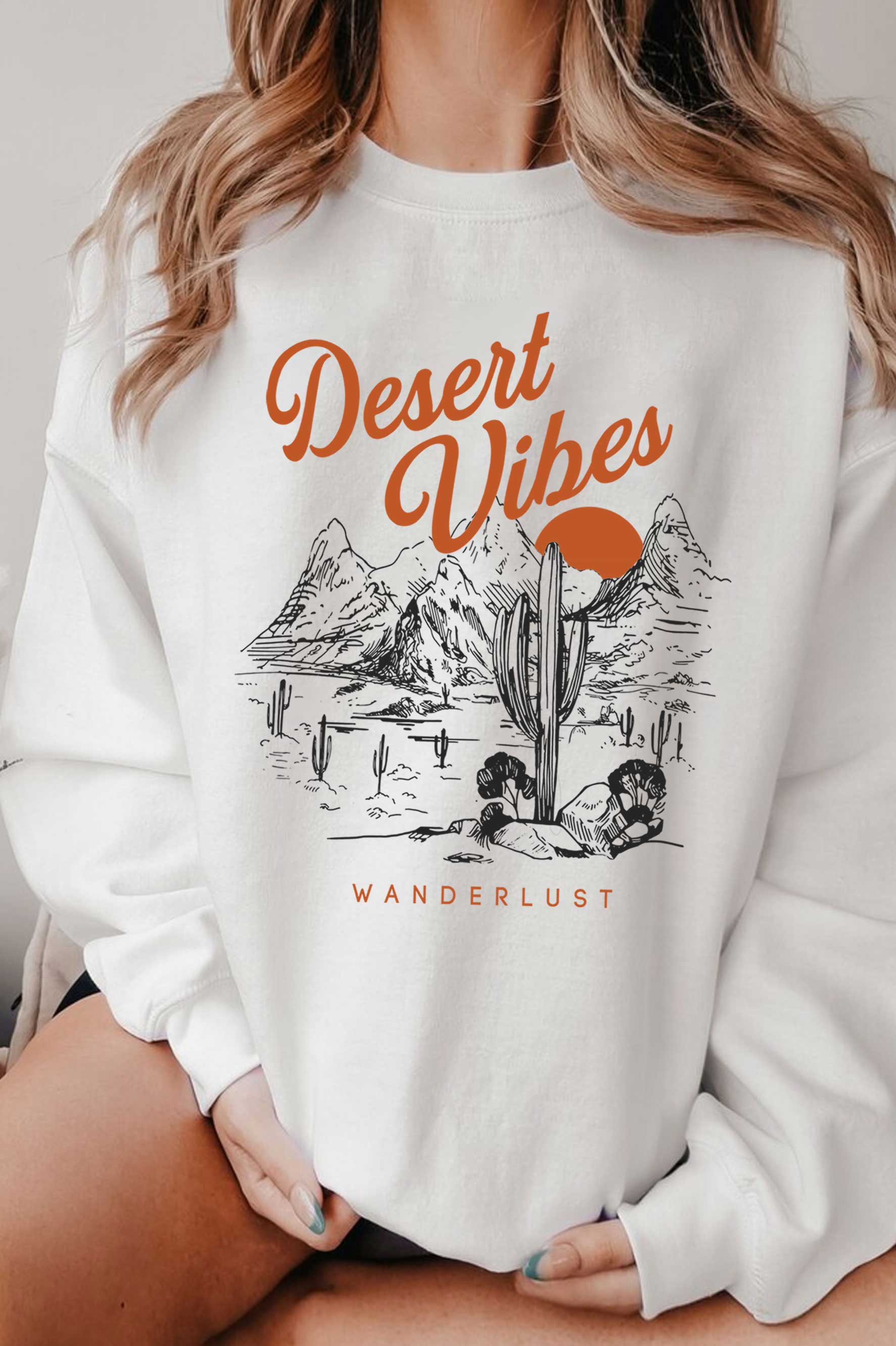 Rustee Clothing - Wholesale Graphic Sweatshirt - Women's - DESERT VIBES WANDERLUST GRAPHIC BRUSHED SWEATSHIRTS4