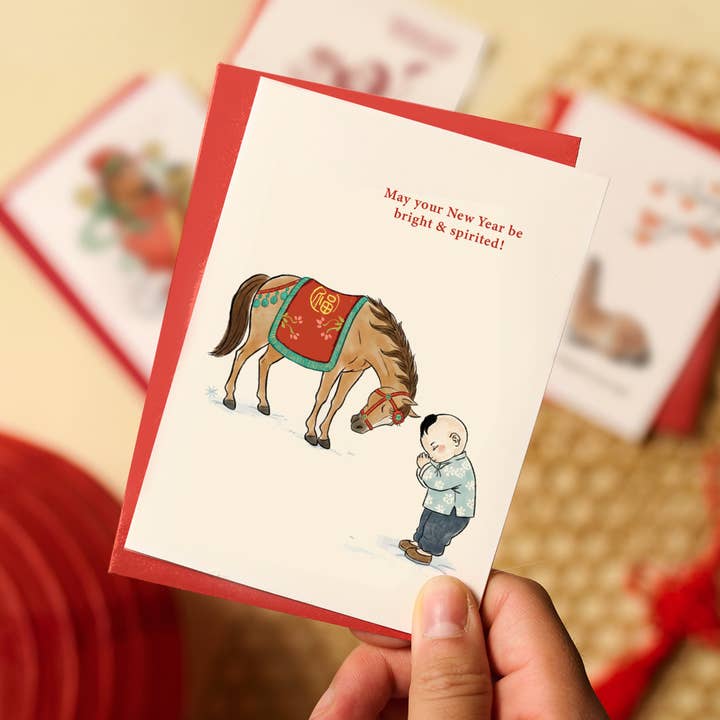 Bowing Horse 馬至喜臨拜年卡 Greeting Card for wholesale by Overice